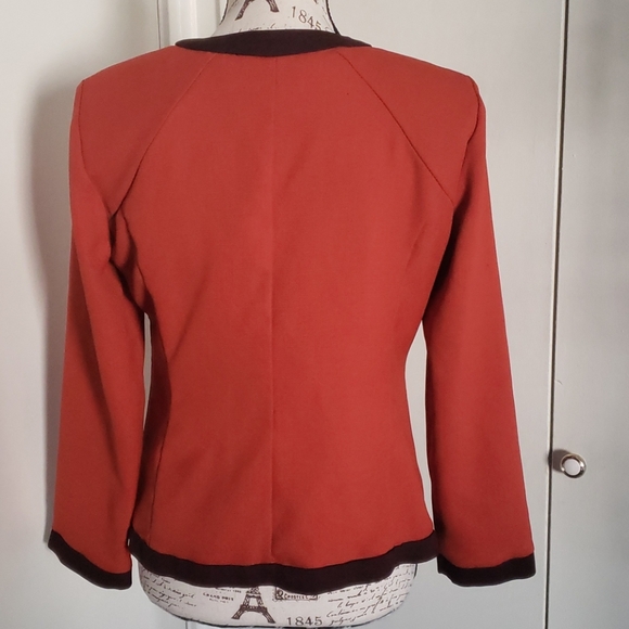 Studio I Petite Mod Orange Vintage Open Blazer - Picture 3 of 7